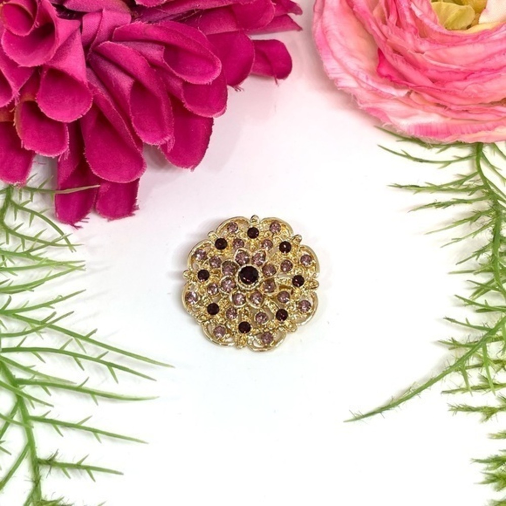 NEW⚜️Plum Crystal Cluster Embellished Brooch